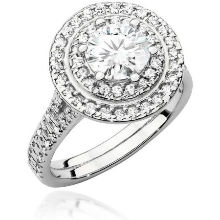 Harf Pierścionek halo z białego złota próby 375 z diamentem 1,00 ct B1098-PI-00-DIW-08-OK