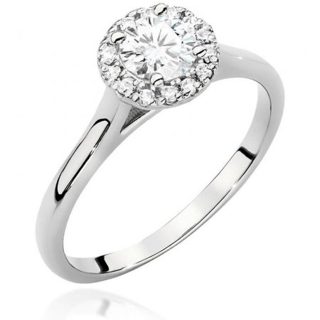 Harf Pierścionek halo z białego złota z diamentem 0,50 ct, próba 375 B1100-PI-00-DIW-04-OK