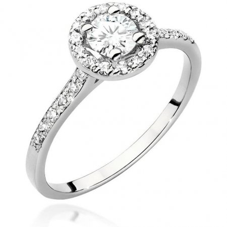 Harf Pierścionek halo z białego złota z diamentem 0,40 ct, próba 375 B1102-PI-00-DIW-02-OK