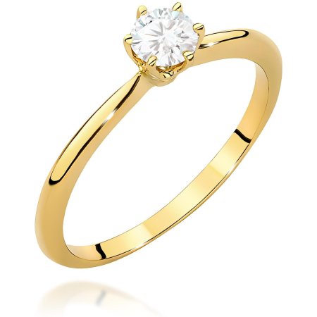 Harf Pierścionek z żółtego złota próby 375 z diamentem laboratoryjnym 0,50 ct B1106-PI-00-LDW-04-OK