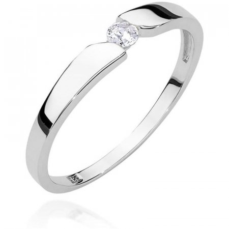 Harf Pierścionek z białego złota z diamentem 0,08 ct, próba 375 B1108-PI-00-DIW-02-OK
