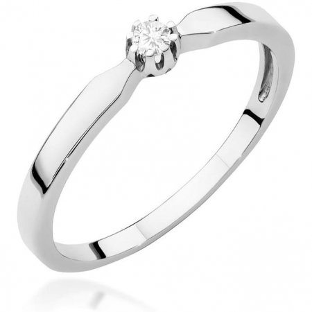 Harf Pierścionek z białego złota z diamentem, próba 375 B1122-PI-00-DIW-02-OK