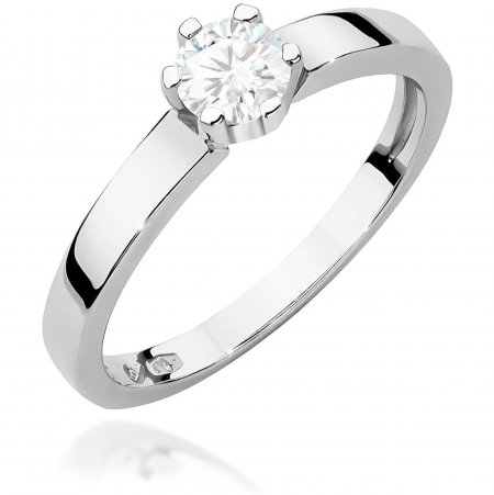 Harf Pierścionek z białego złota próby 375 z diamentem 0,25 ct B1124-PI-00-DIW-02-OK