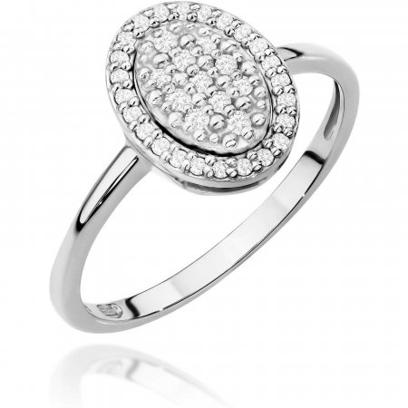 Harf Pierścionek halo z białego złota próby 375 z diamentami B1140-PI-00-DIW-02-00