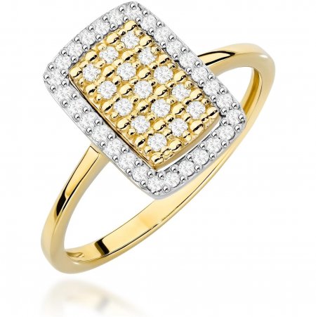 Harf Pierścionek z żółtego złota próby 375 z diamentami B1146-PI-00-DIW-02-00