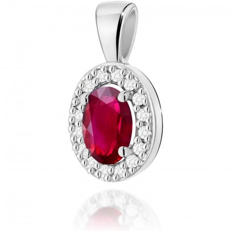 Harf Zawieszka markiza z Rubinem 0,60 ct z białego złota B1148-ZA-AUB-RUR-02-OW