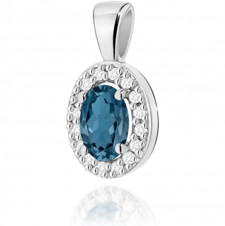 Harf Zawieszka z białego złota próby 585 z topazem London Blue B1148-ZA-AUB-TOL-02-OW