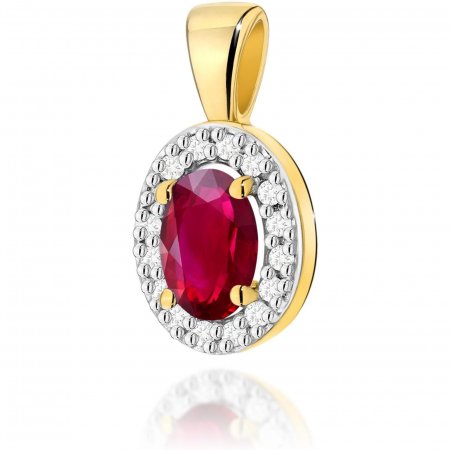 Harf Zawieszka markiza z Rubinem 0,60 ct z żółtego złota B1148-ZA-AUZ-RUR-02-OW