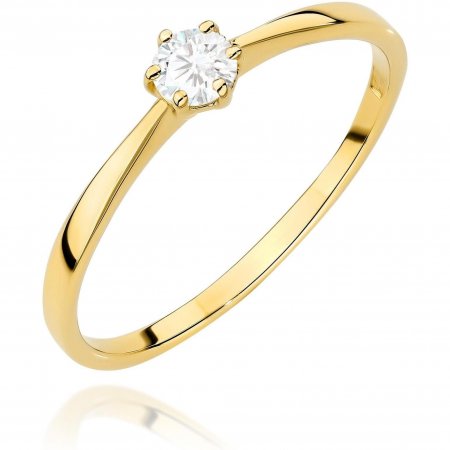 Harf Pierścionek z żółtego złota z diamentem 0,15 ct, próba 375 B1158-PI-00-DIW-04-OK