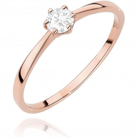 Harf Pierścionek z różowego złota z diamentem 0,20 ct, próba 585 B1158-PI-AUR-DIW-06-OK
