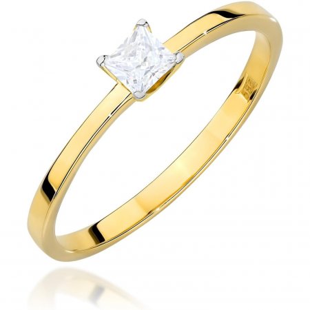 Harf Pierścionek z żółtego złota z diamentem 0,15 ct, próba 375 B1172-PI-00-DIW-02-00