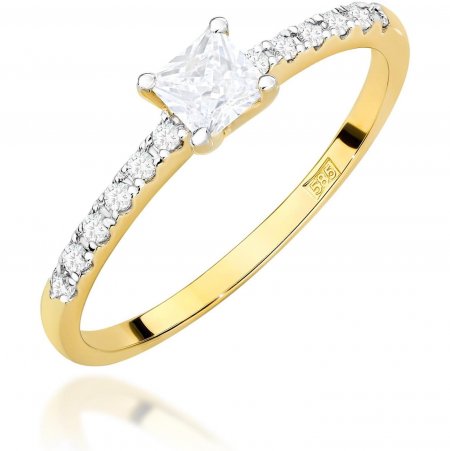 Harf Pierścionek z żółtego złota z diamentem 0,30 ct, próba 375 B1178-PI-00-DIW-02-00