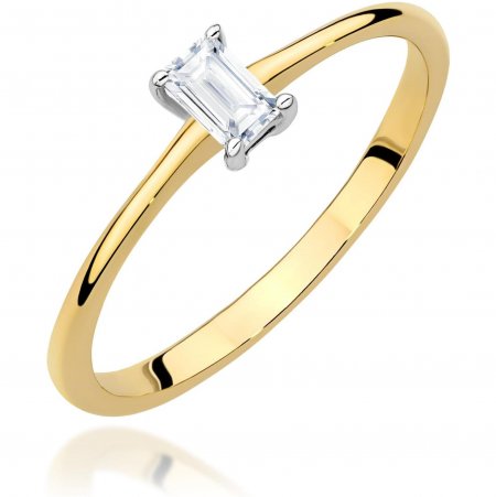 Harf Pierścionek z żółtego złota z diamentem 0,15 ct, próba 375 B1184-PI-00-DIW-02-BA