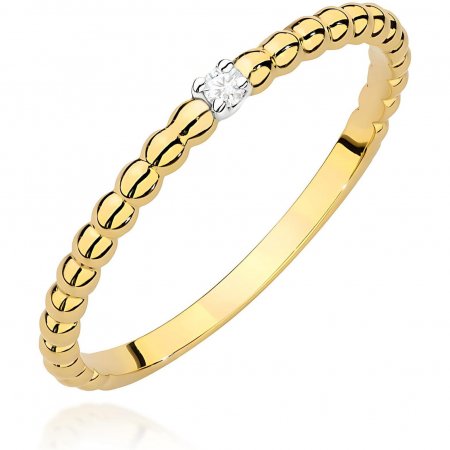 Harf Złoty pierścionek z diamentem, próba 375 B1202-PI-00-DIW-02-OK