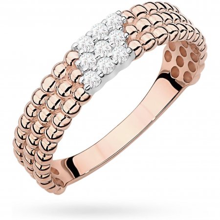 Harf Pierścionek z różowego złota z diamentami, próba 585 B1242-PI-AUR-DIW-02-00