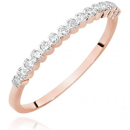 Harf Pierścionek z różowego złota próby 585 z diamentami B1270-PI-AUR-DIW-02-00