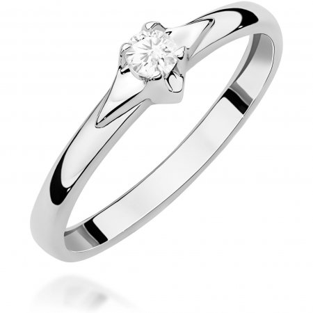 Harf Pierścionek zaręczynowy z białego złota z brylantem 0,15 ct B1332-PI-AUB-DIW-02-00