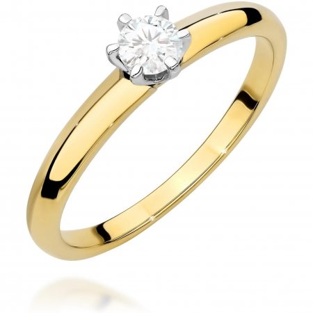 Harf Złoty pierścionek z diamantem, próba 375 B1358-PI-00-DIW-02-OK