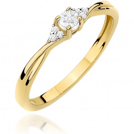 Harf Złoty pierścionek z diamentami, próba 375 B1364-PI-00-DIW-02-OK