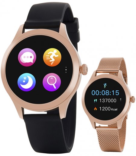 Marea Smartwatch Marea 39mm Czarny + bransoleta Różowe złoto B59005/1-POWYSTAWOWY