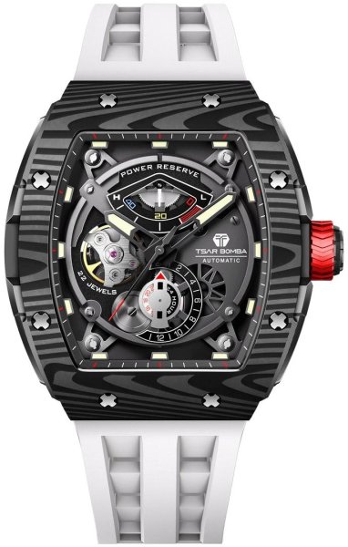 Tsar Bomba Elemental Carbon Fiber Automatic Black White TB8210CFII-02