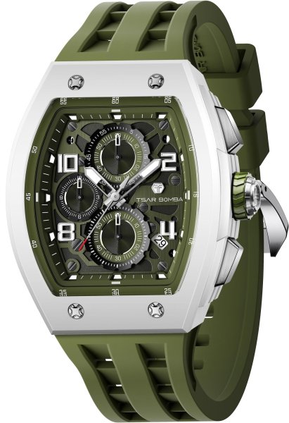 Zegarek Tsar Bomba TB8224B-02 Elemental Bioceramic Silver Green
