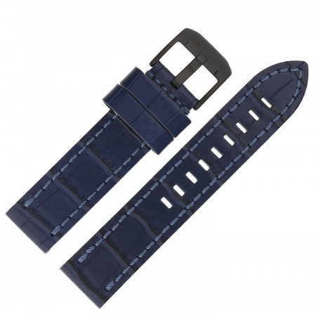 Pasek do zegarka Vostok Europe Pasek Almaz - Skóra (C654) niebieski croco czarna kl. 