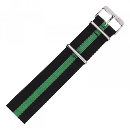 Pasek do zegarka Vostok Europe Pasek Anchar - Nylon (7242) czarny z zielonym śr. błyszcząca kl. 