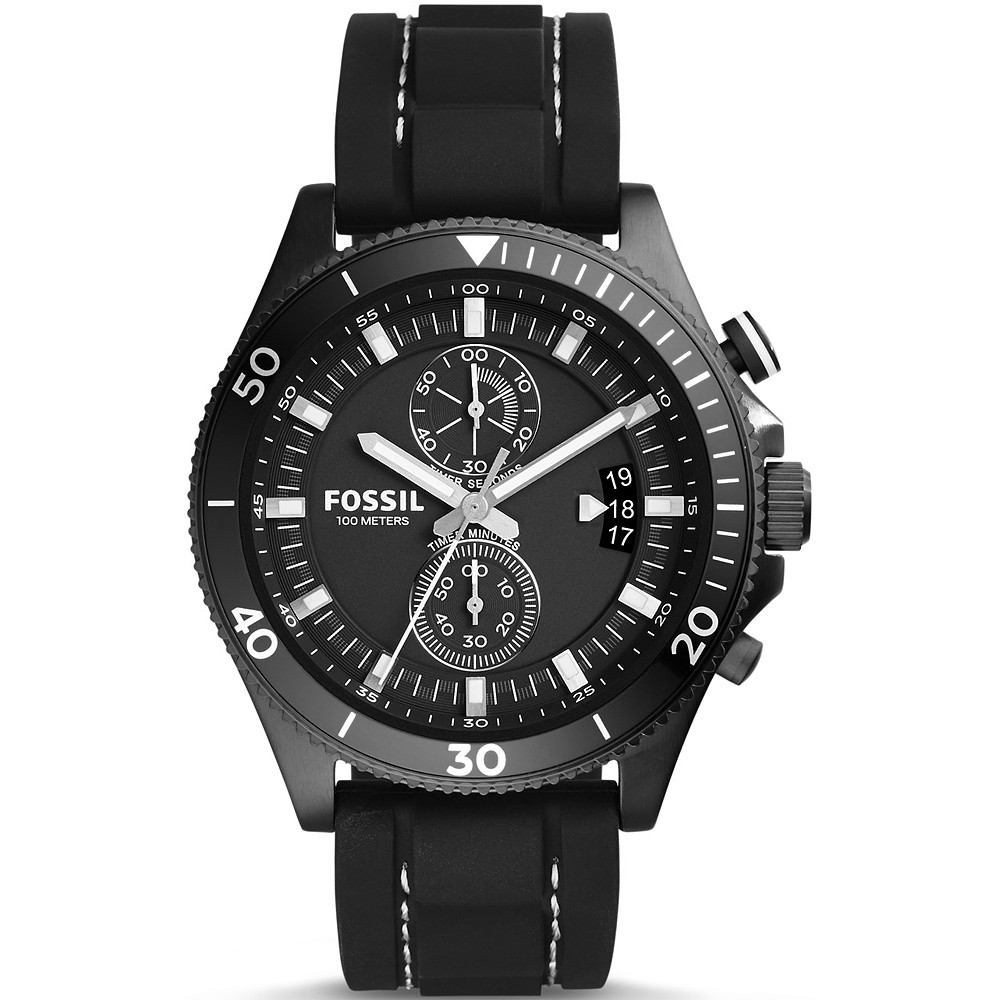 Czarny chronograf w sportowej kopercie