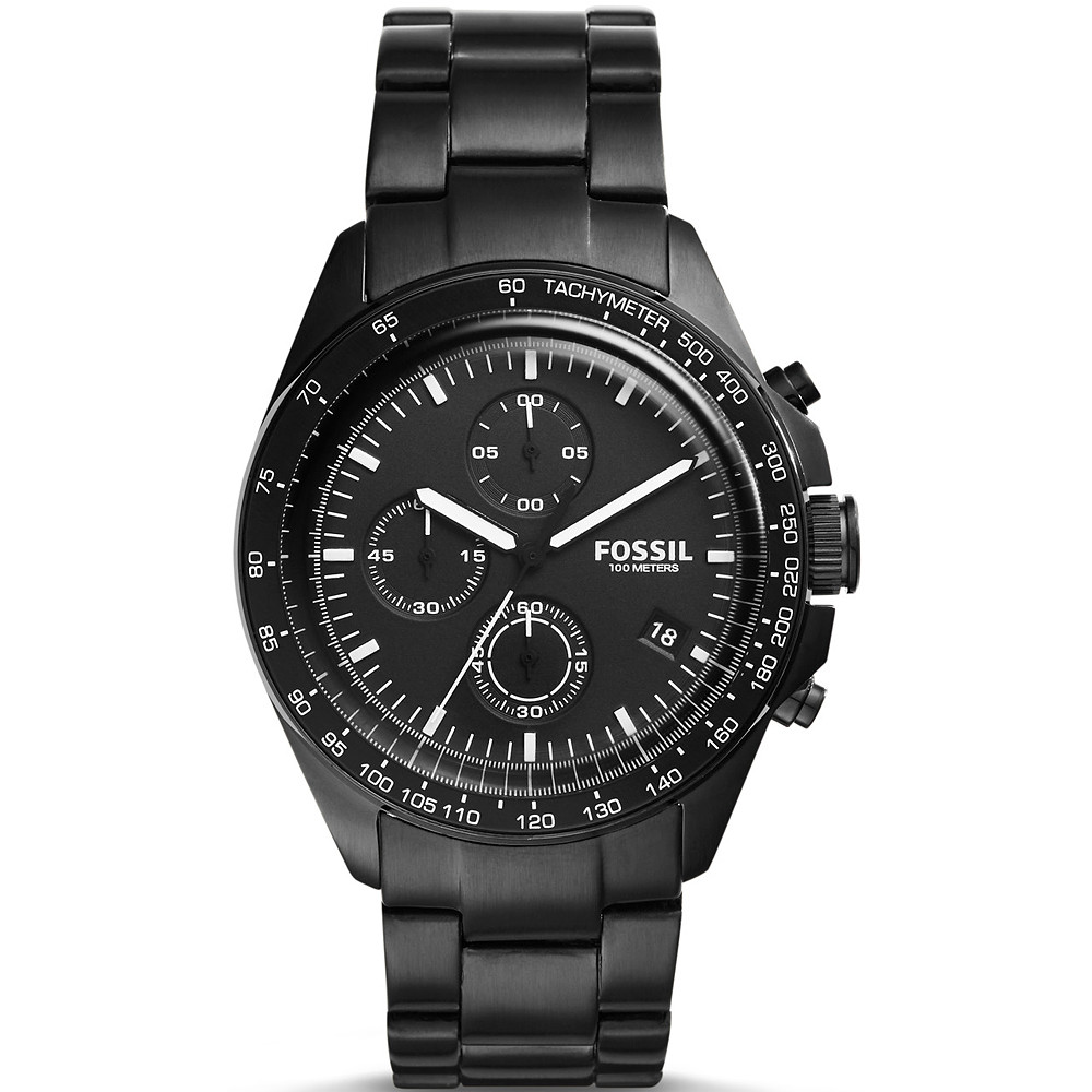 Czarna stal i chronograf w sportowym wydaniu