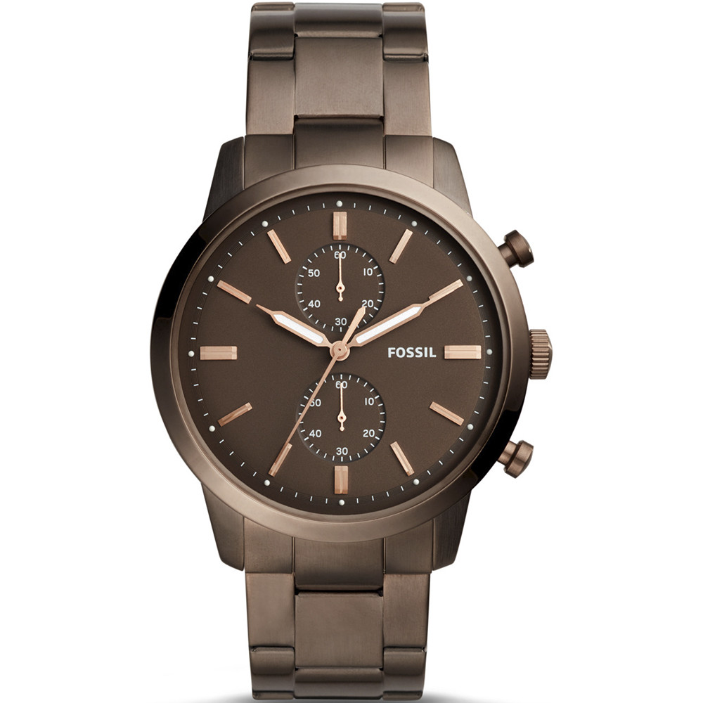 Brązowa powłoka stali w chronografie na co dzień