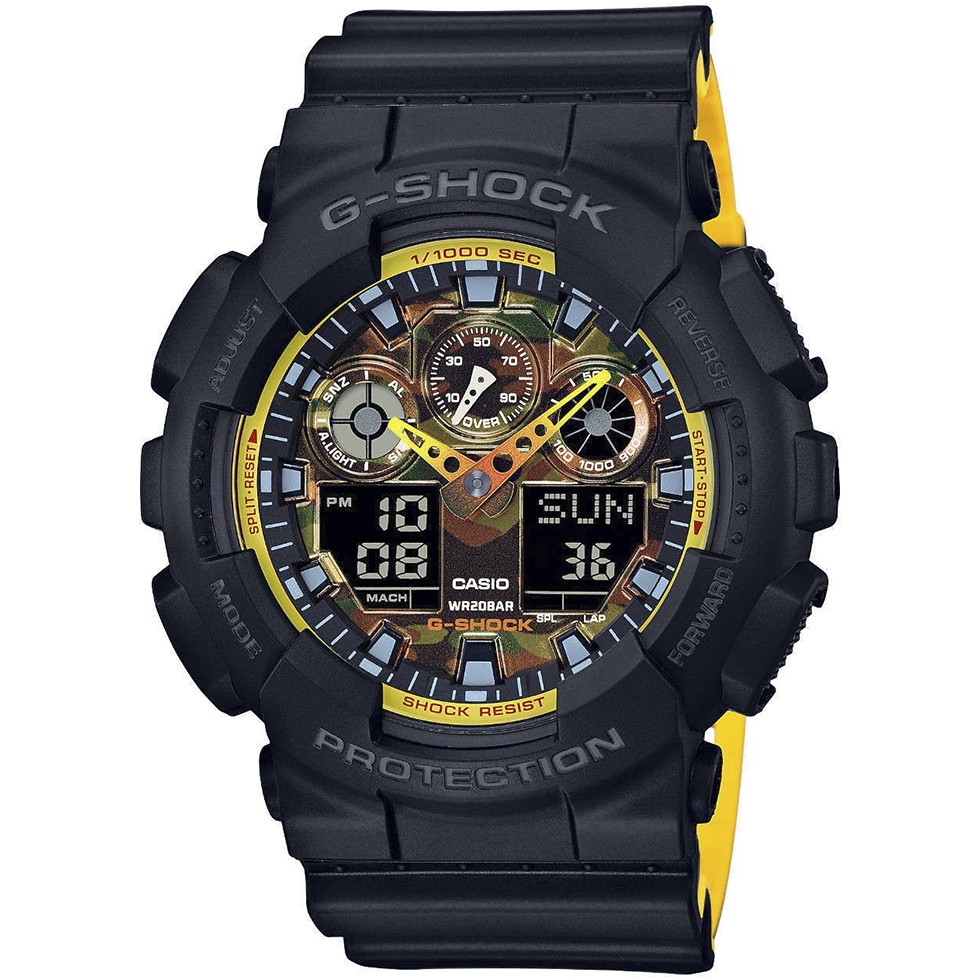 Opis zegarka Casio GA-100BY-1AER ORANGE ACCENTS