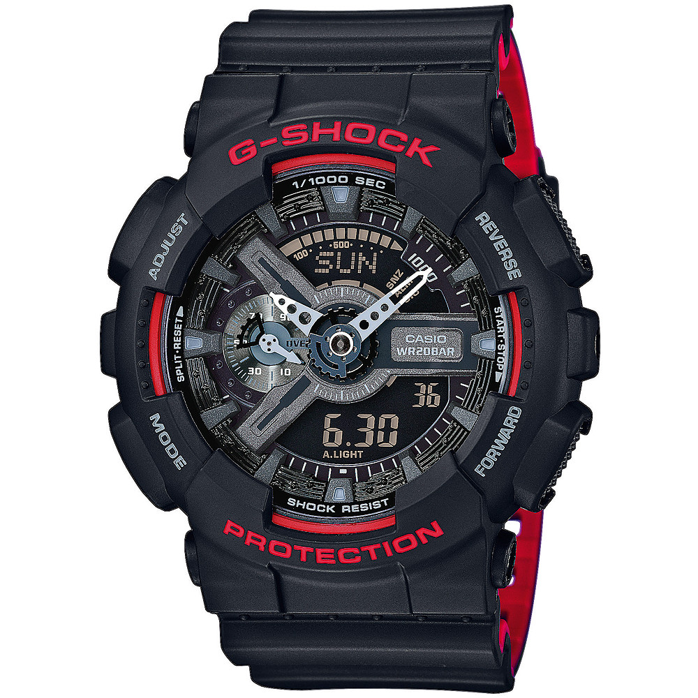 Opis zegarka Casio GA-110HR-1AER BLACK AND RED HERITAGE