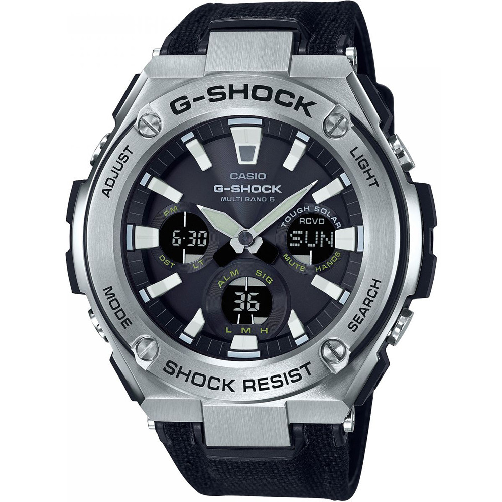 Opis zegarka Casio GST-W130C-1AER G-STEEL TOUGH LEATHER AND CODURA NYLON BAND