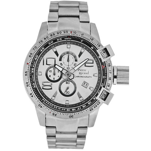 Chronograf z japońskim mechanizmem na stalowej bransolecie