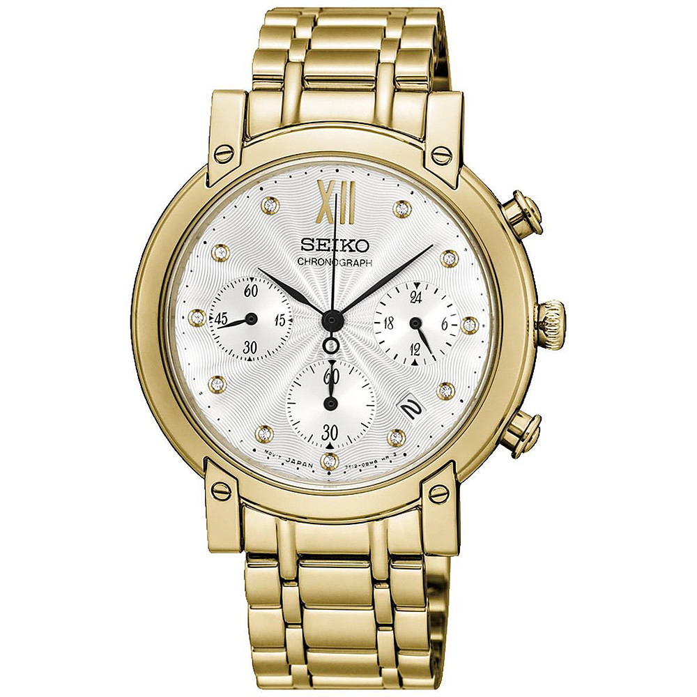 Opis zegarka Seiko SRW836P1 Chronograph Lady Exclusive Diamonds