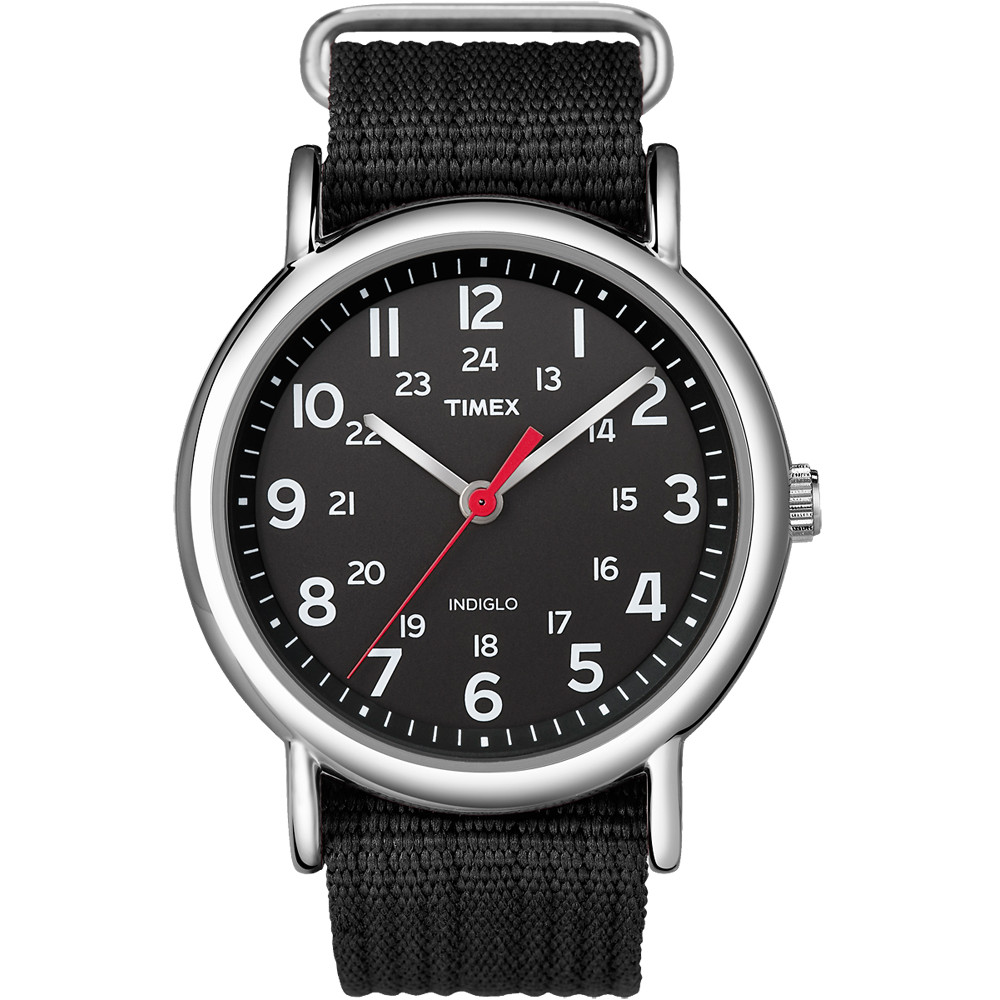 zegarek Timex z czarną tarczą i paskiem NATO