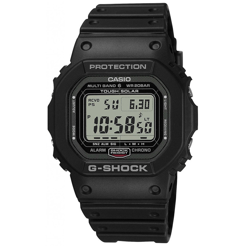 czarny zegarek Casio G-Shock Tough Solar z cyfrowym wyświetlaczem i funkcją alarmu