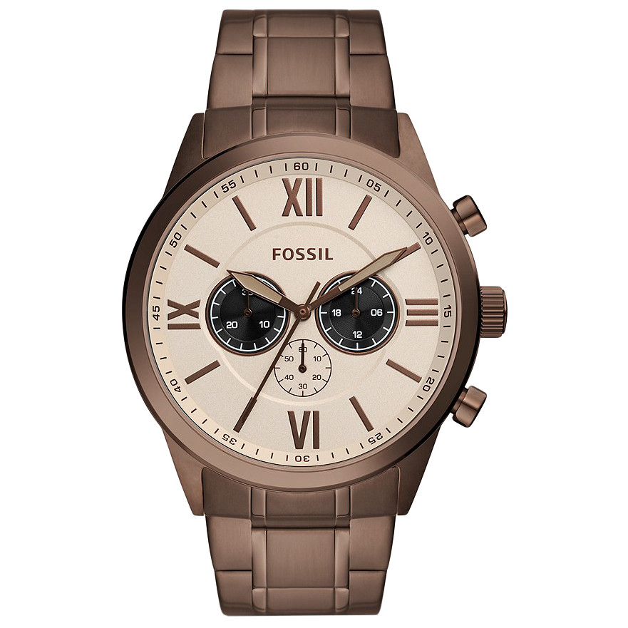 Brązowa stal i kremowa tarcza w kopercie 48 mm