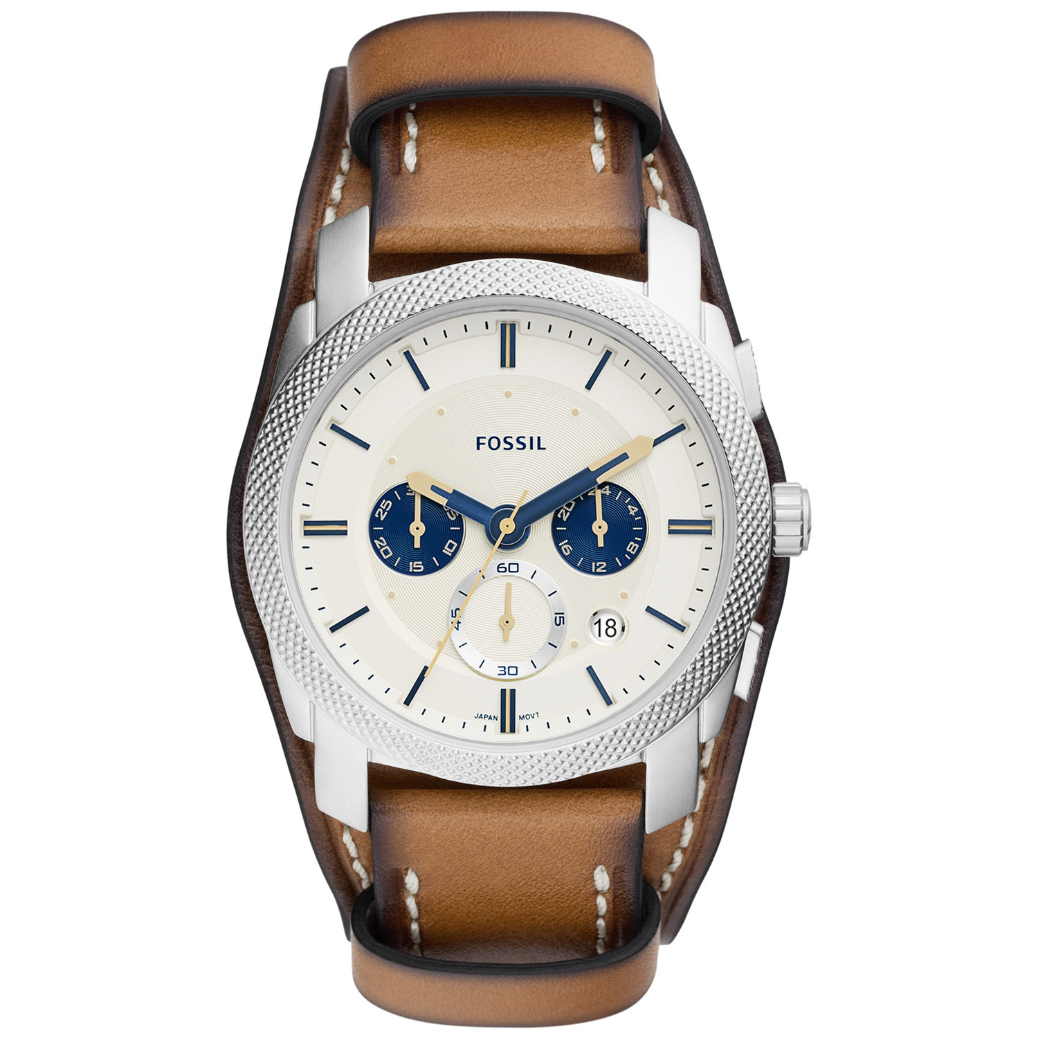 Kremowa tarcza w stalowej kopercie 42 mm