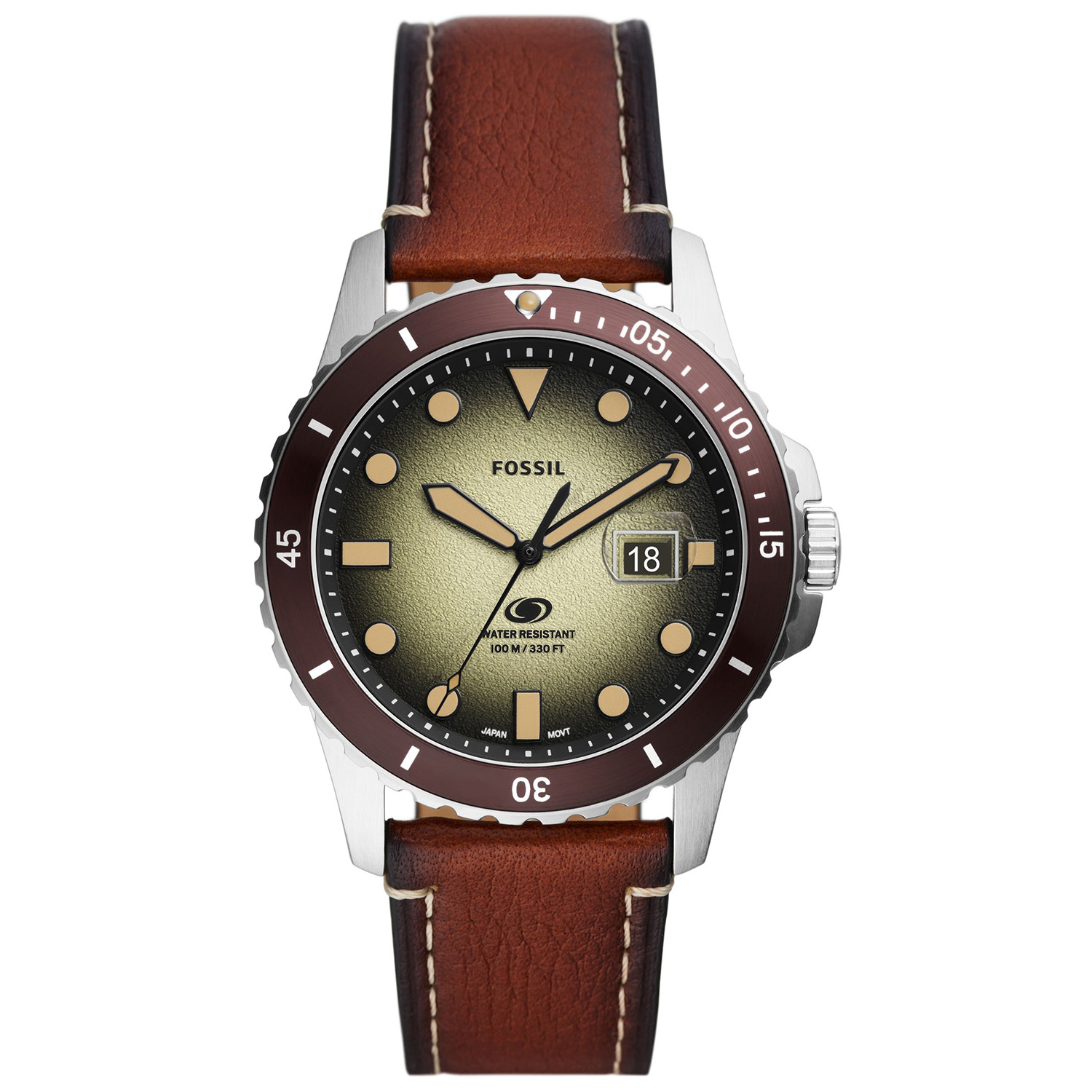 Oliwkowa tarcza w bordowej ramce i 42 mm stali