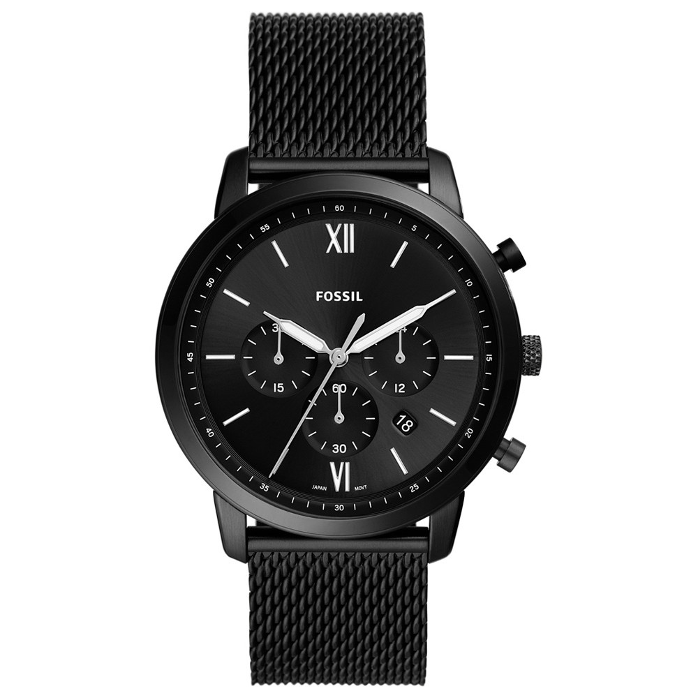 Chronograf w całkowitej czerni na bransolecie mesh