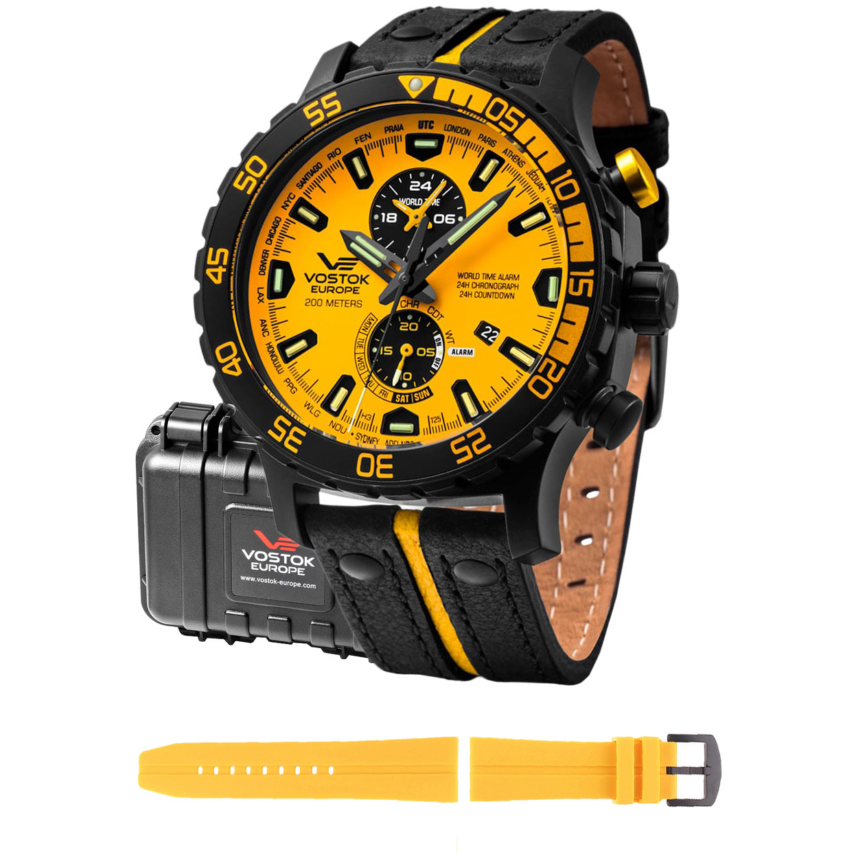 Opis zegarka Vostok Europe YM8J-597C548 Expedition Everest Underground Multifunction