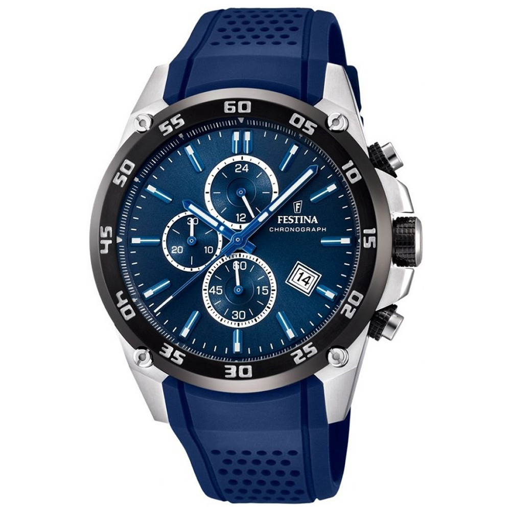 Sportowy chronograf w głębokim błękicie