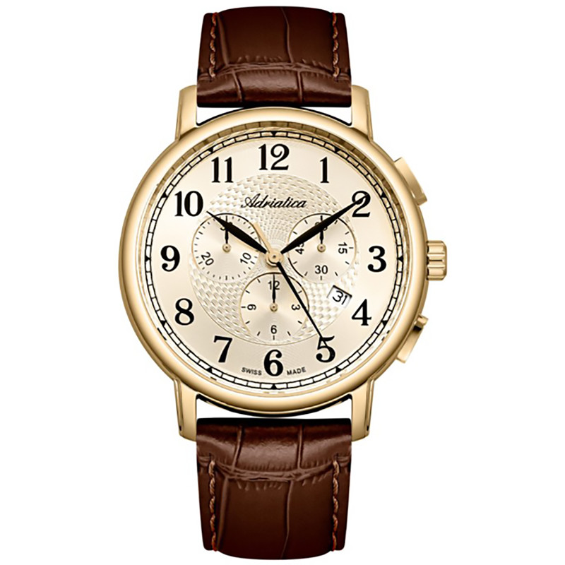 Szwajcarski chronograf w złoceniu