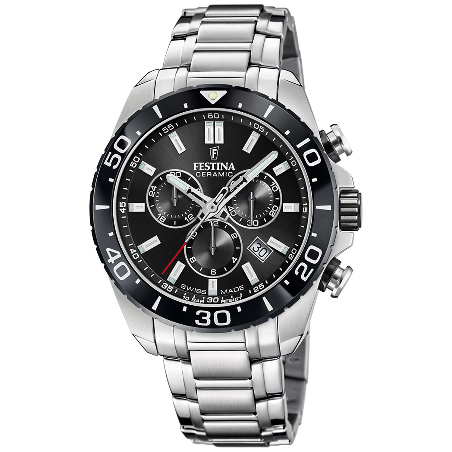Sportowy chronograf w stalowej kopercie
