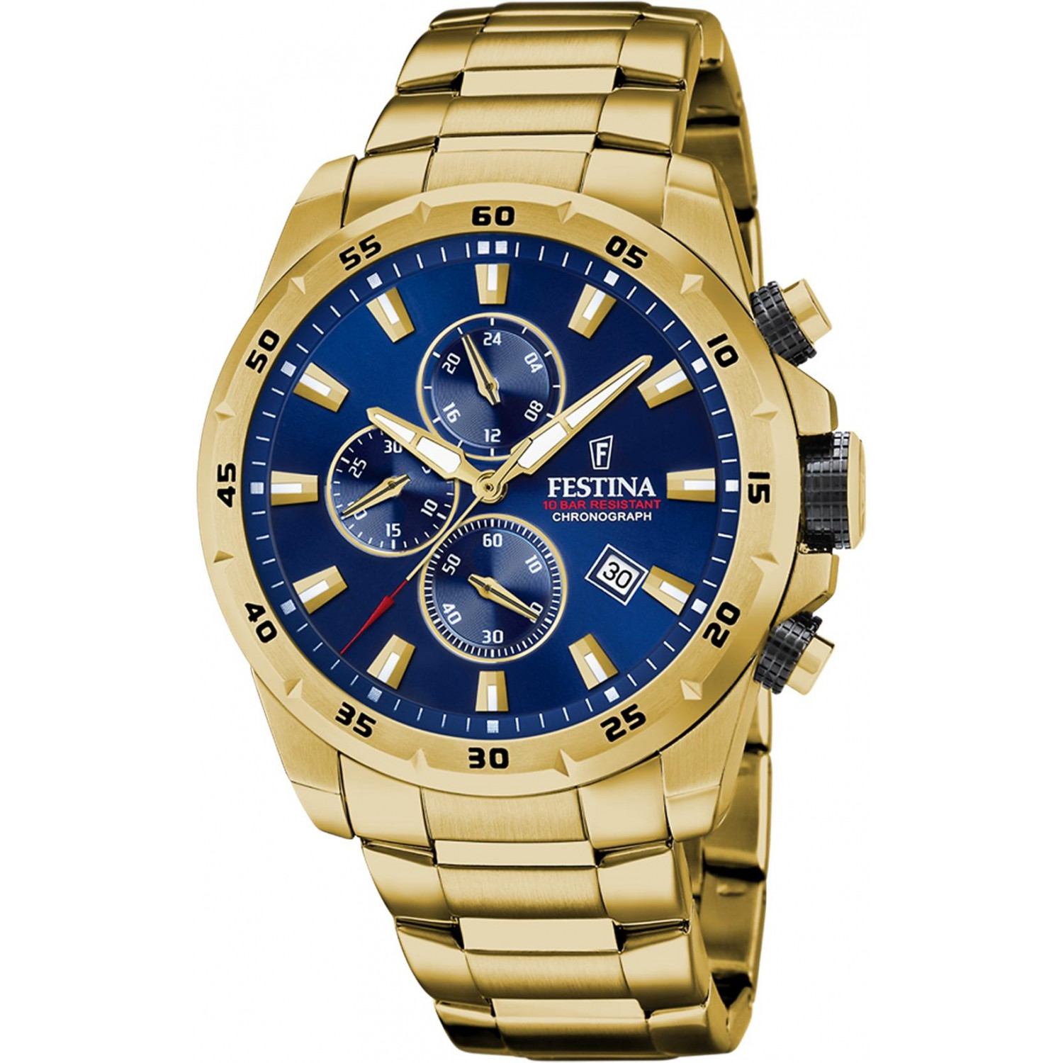 Sportowy chronograf w złotym wydaniu