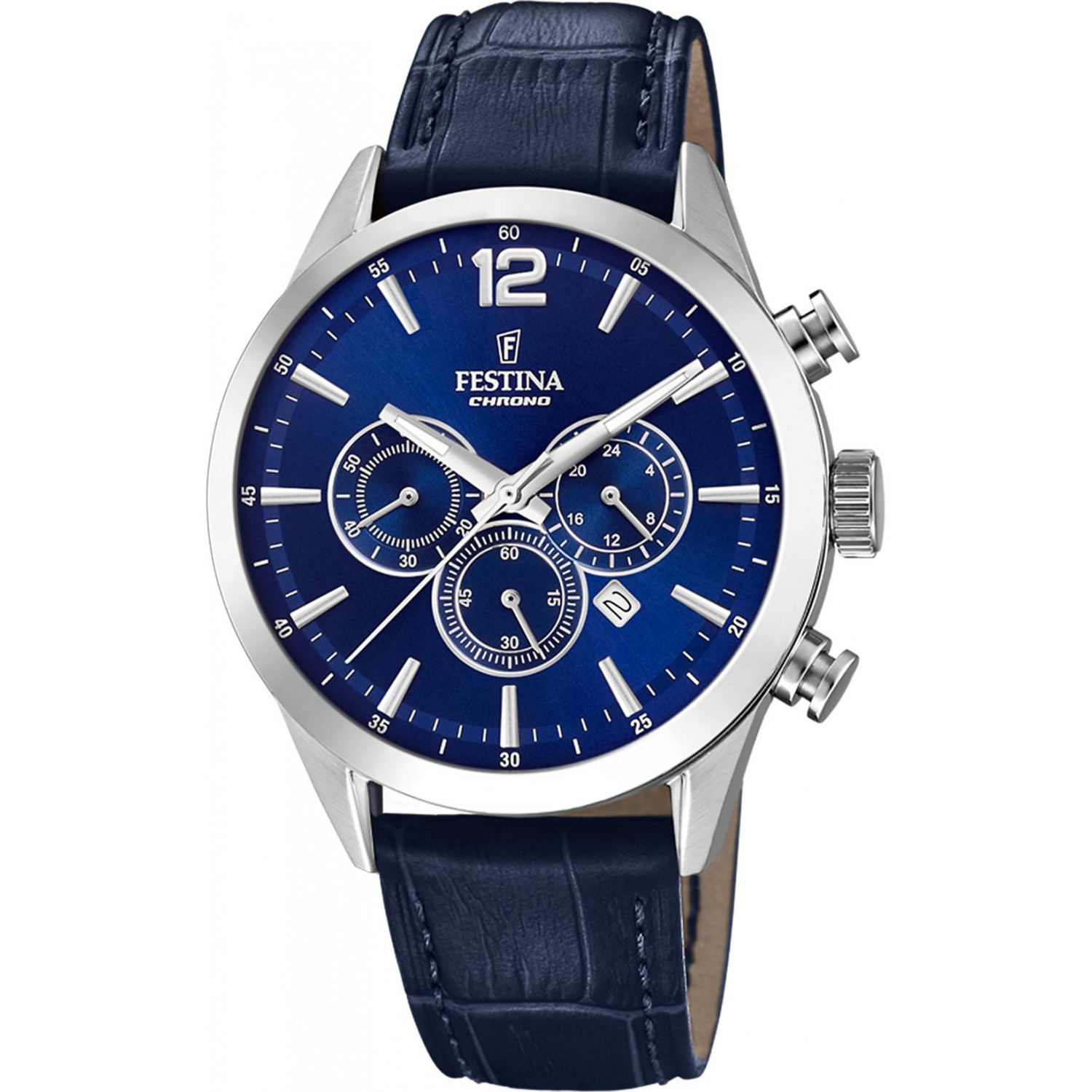 Sportowy chronograf w granatowej odsłonie