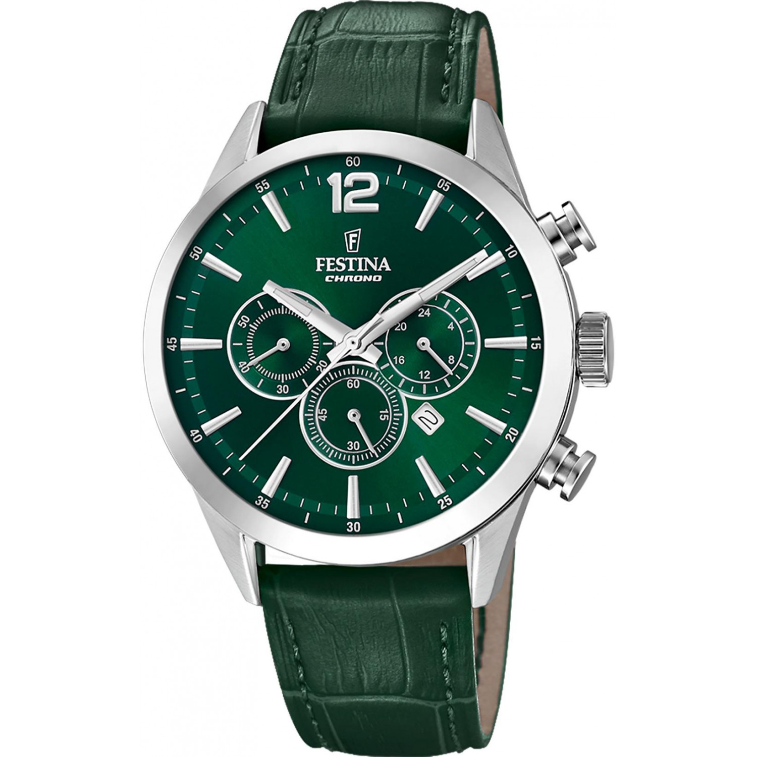 Zielona tarcza w sportowym chronografie