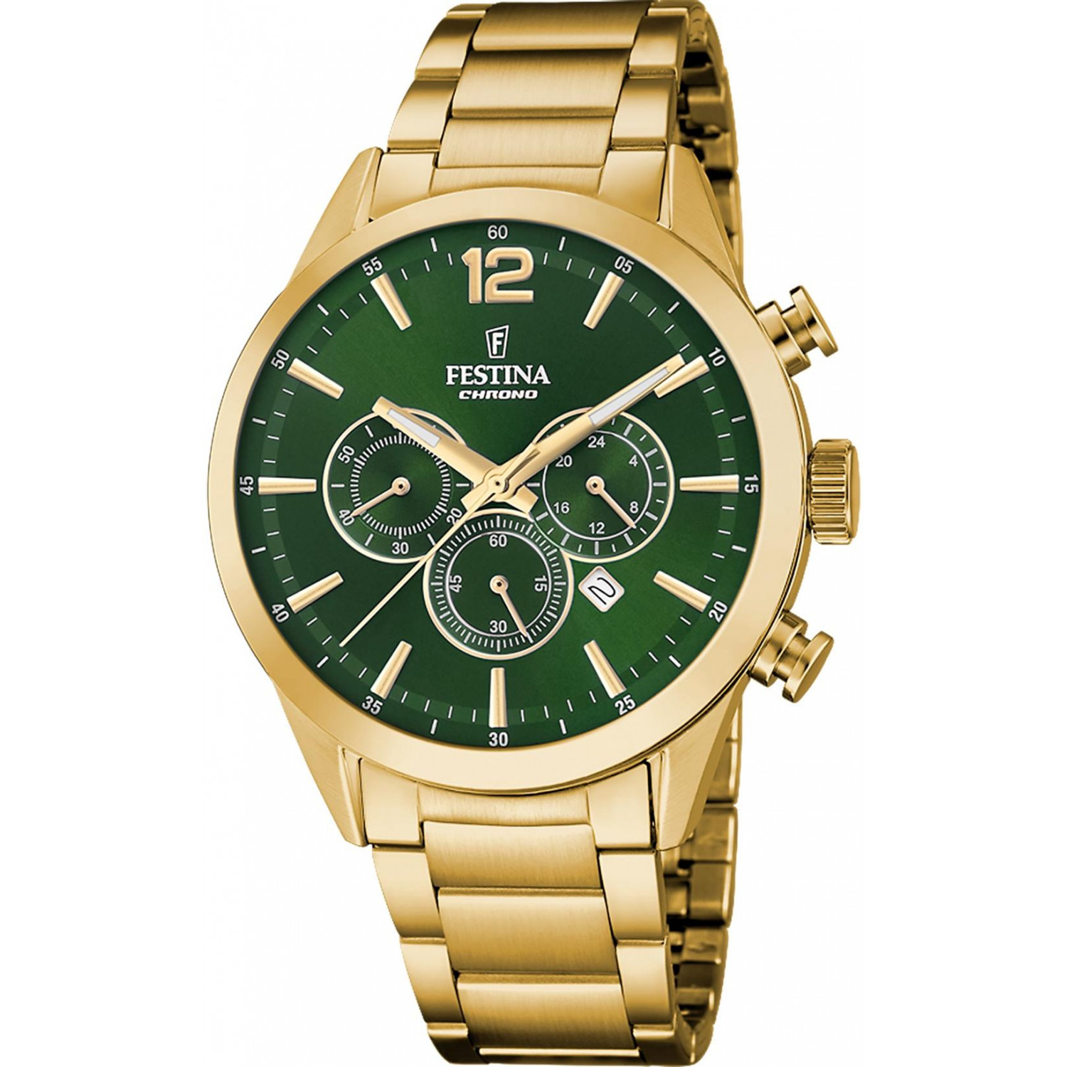 Zielona tarcza w sportowym chronografie